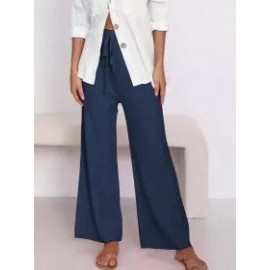 Fashion Casual Drawstring Loose Straight Leg Pants
