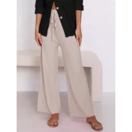 Fashion Casual Drawstring Loose Straight Leg Pants
