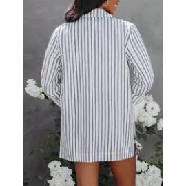 Casual Fashion Striped Long Sleeve Blazer