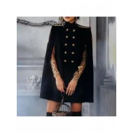 Fashion Solid Color Cloak Coat