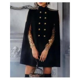 Fashion Solid Color Cloak Coat