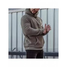Men's Warm Embroidered Fleece Casual Half-zip Hoodie