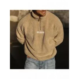 Moon Embroidered Lamb Wool Sweatshirt