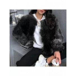Fashion Pure Color Fur Leather Casual Coat