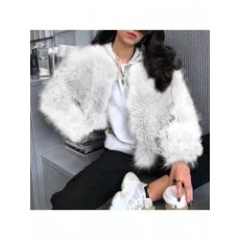 Fashion Pure Color Fur Leather Casual Coat