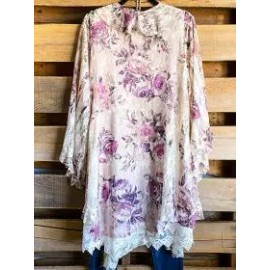Casual Loose Rose Cutout Lace Cardigan
