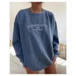 Embroider Massachusetts Sweatshirt Women's Hoodie