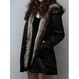 Casual Warm Plush Detachable Hooded Coat