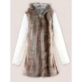 Casual Warm Plush Detachable Hooded Coat
