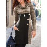 V-neck Contrast Stitching Long-sleeved Sweatshirts
