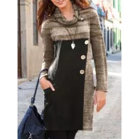 V-neck Contrast Stitching Long-sleeved Sweatshirts