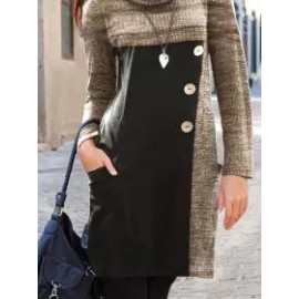 V-neck Contrast Stitching Long-sleeved Sweatshirts