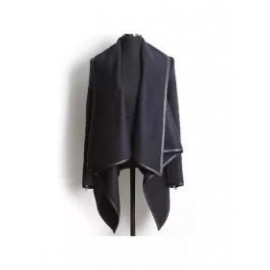 Turtle Neck Front Wrapped Zipper Trench Coat
