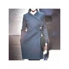 Fashion All-match Print Woolen Coat