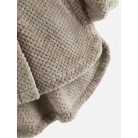 Winter Solid Color Hooded Single-breasted Plush Jacket In The Long Section Loose