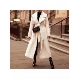 Fashion All-match Solid Color Woolen Coat