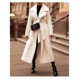 Fashion All-match Solid Color Woolen Coat
