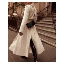 Fashion All-match Solid Color Woolen Coat
