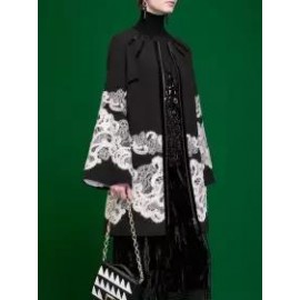Ladies Elegant Lady's White Lace Applique Cardigan Zip Jacket