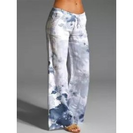 Casual Loose Floral Print Long Pants