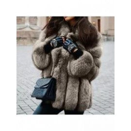 New Fashion Fur Leather Warm Casual Coat Jacket