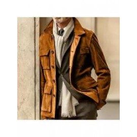 Men's Suede Multi-pocket Cropped Cargo Jacket