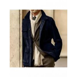 Men's Suede Multi-pocket Cropped Cargo Jacket