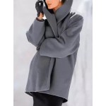Loose Vintage Solid Color Lapel Long Sleeve Coat