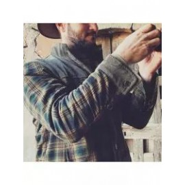 Men's Retro Check Pattern Stitching Warm Wanderer Jacket