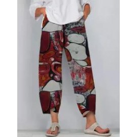 Loose Printed Elastic Waist Pants