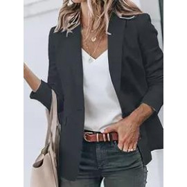Casual Long Sleeve Solid Lapel Blazer