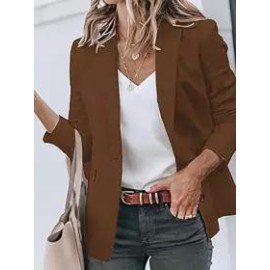 Casual Long Sleeve Solid Lapel Blazer