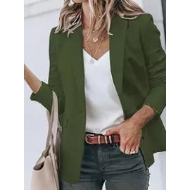 Casual Long Sleeve Solid Lapel Blazer