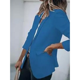 Casual Long Sleeve Solid Lapel Blazer