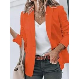 Casual Long Sleeve Solid Lapel Blazer