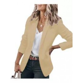 Casual Long Sleeve Solid Lapel Blazer