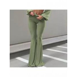 Women's Yoga Casual Tight-fitting Hip-lifting Solid Color Bell Bottom Pants Trousers On Behalf Of Women