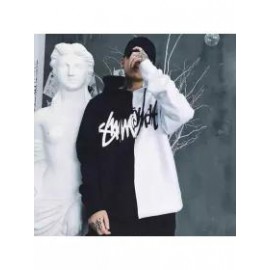 Contrast Fluffy Half Color Hoodies