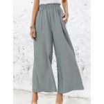 Loose Casual Solid Color High Waist Wide Leg Pants