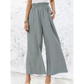 Loose Casual Solid Color High Waist Wide Leg Pants