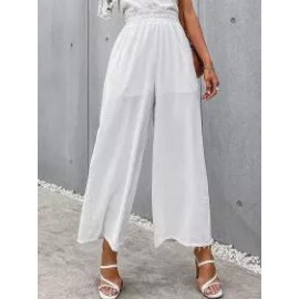 Loose Casual Solid Color High Waist Wide Leg Pants