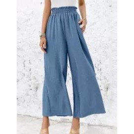 Loose Casual Solid Color High Waist Wide Leg Pants