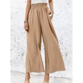 Loose Casual Solid Color High Waist Wide Leg Pants