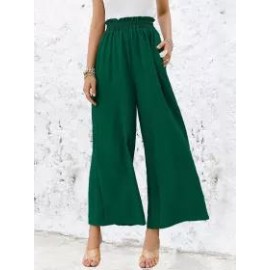 Loose Casual Solid Color High Waist Wide Leg Pants