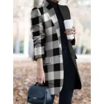 Fashion All-match Print Stitching Woolen Coat