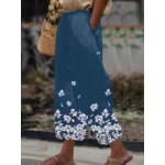 Loose Casual Cotton Blend Print Pants