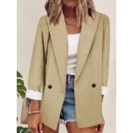 Casual Loose Contrast Long Sleeve Blazer