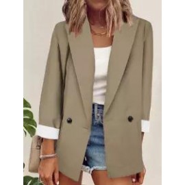 Casual Loose Contrast Long Sleeve Blazer