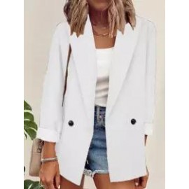 Casual Loose Contrast Long Sleeve Blazer