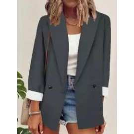 Casual Loose Contrast Long Sleeve Blazer